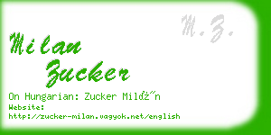 milan zucker business card